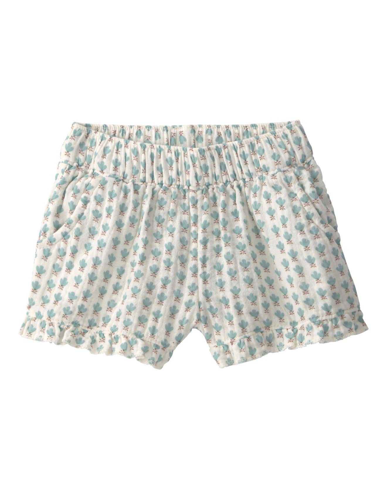 Conjunto Verde Floral Blusa + Short Bebé Niña