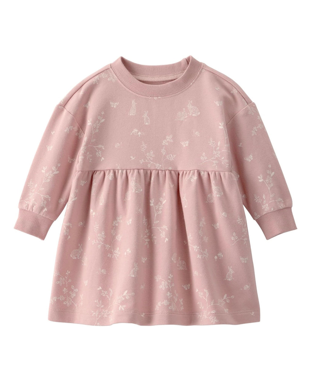 Vestido Manga Larga de Conejos Rosas Bebé Niña
