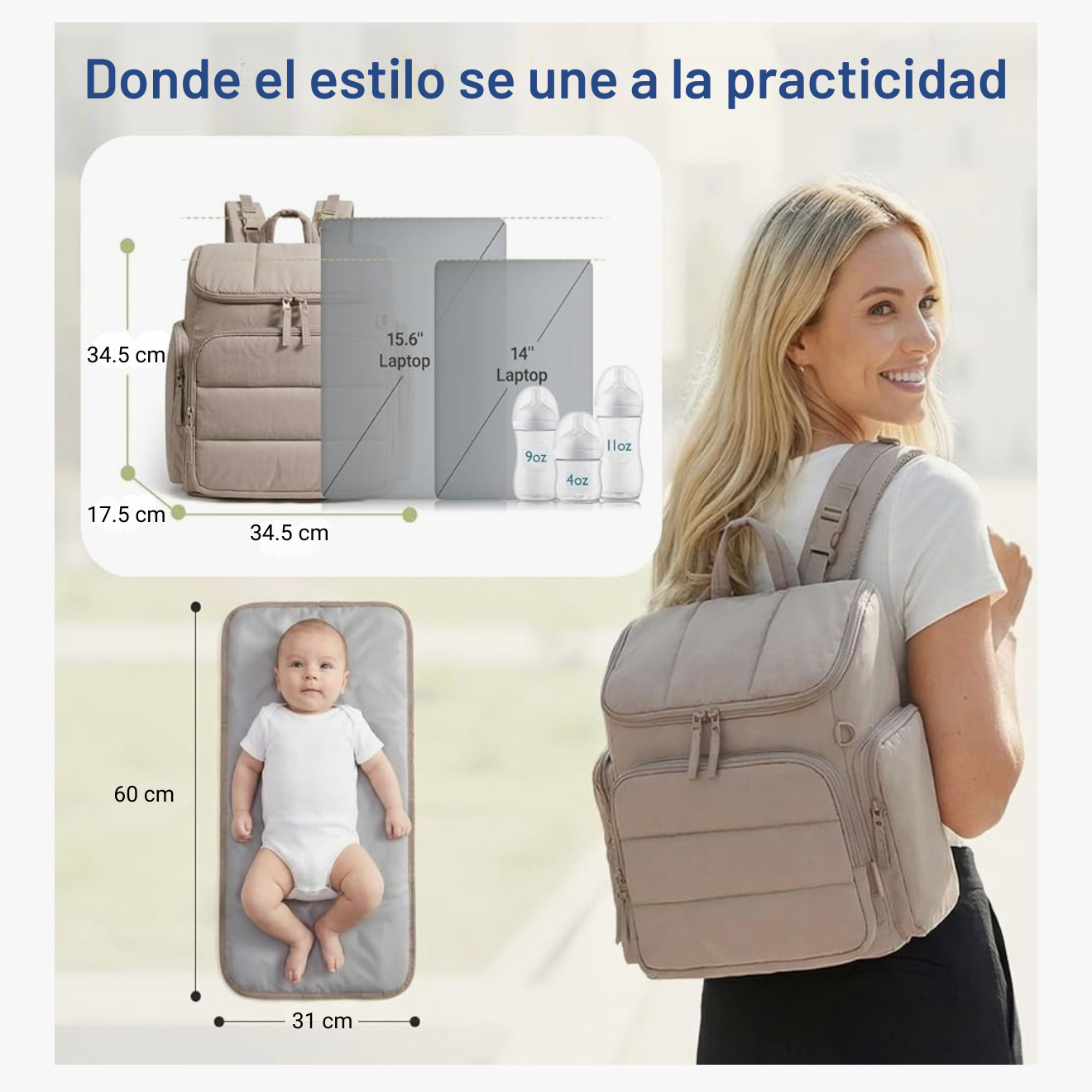 Pañalera + cambiador