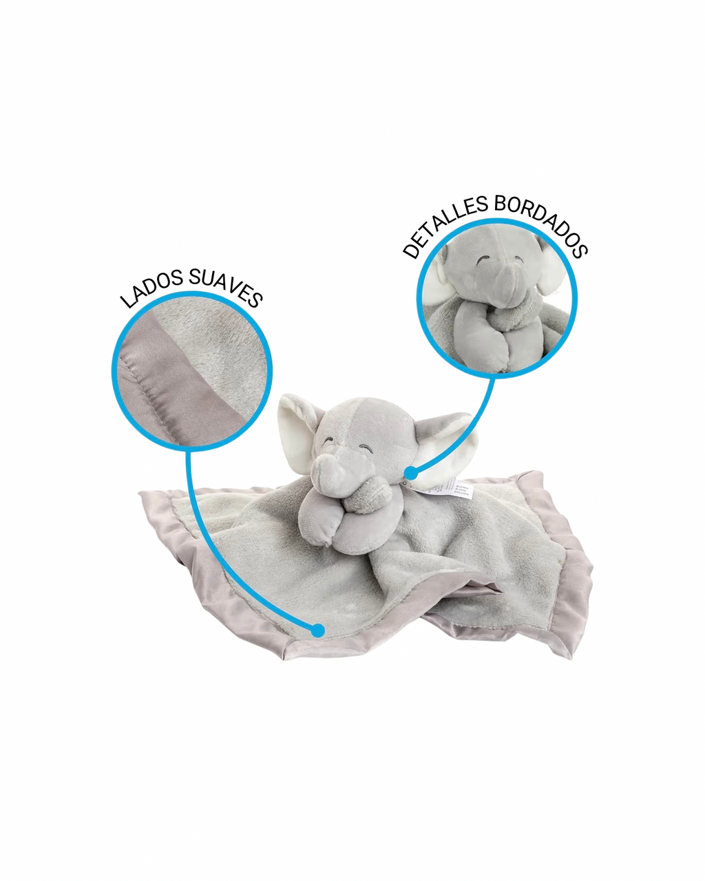 Peluche de Apego de Elefante Gris