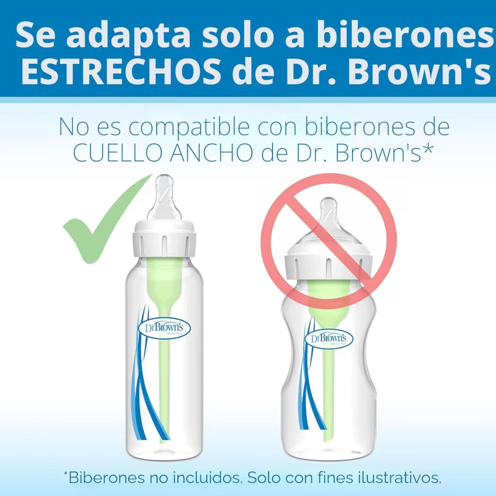 Dr. Brown’s Paquete de 6 Tetinas Natural Flow Cuello Estrecho de Flujo Nivel 1, 0m+