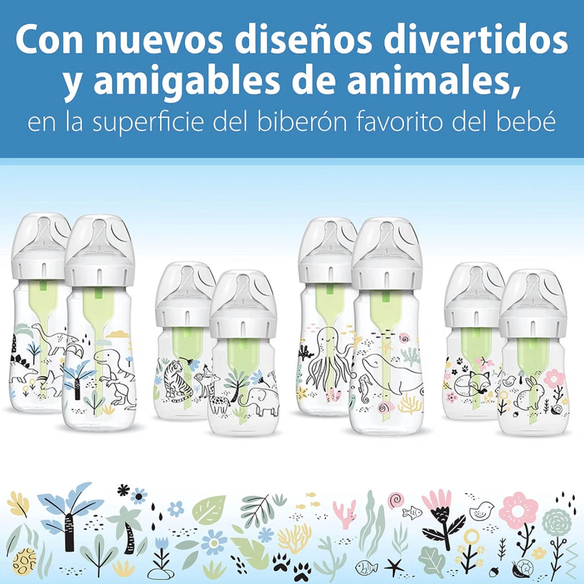 Dr. Brown’s 2 Biberones Cuello Ancho Anti-Colic Options 5 onzas, Tetina de Flujo Lento Nivel 1, 0m+