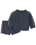 Conjunto Azul Navy de Felpa Francesa Sudadera + Short Bebé Niño