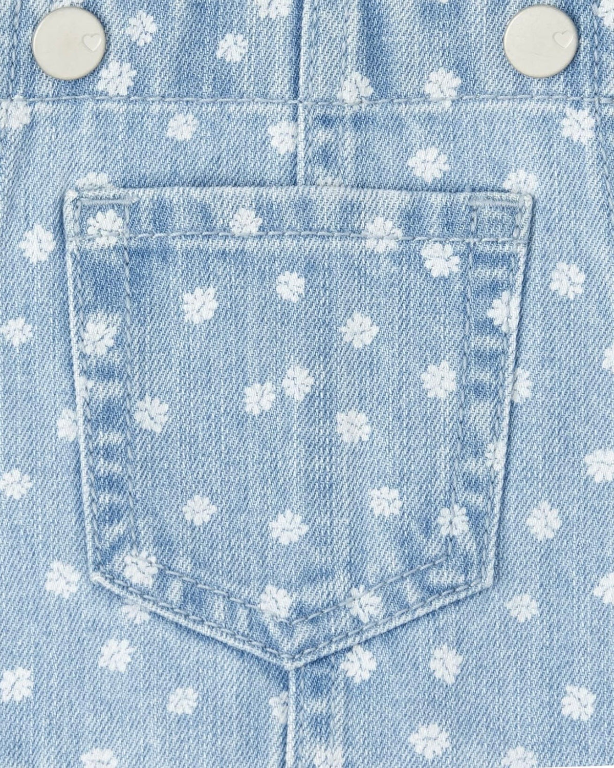 Overall Corto Vaquero Floral - Azul