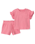 Conjunto Summer Pink Camiseta + Short Bebé Niña