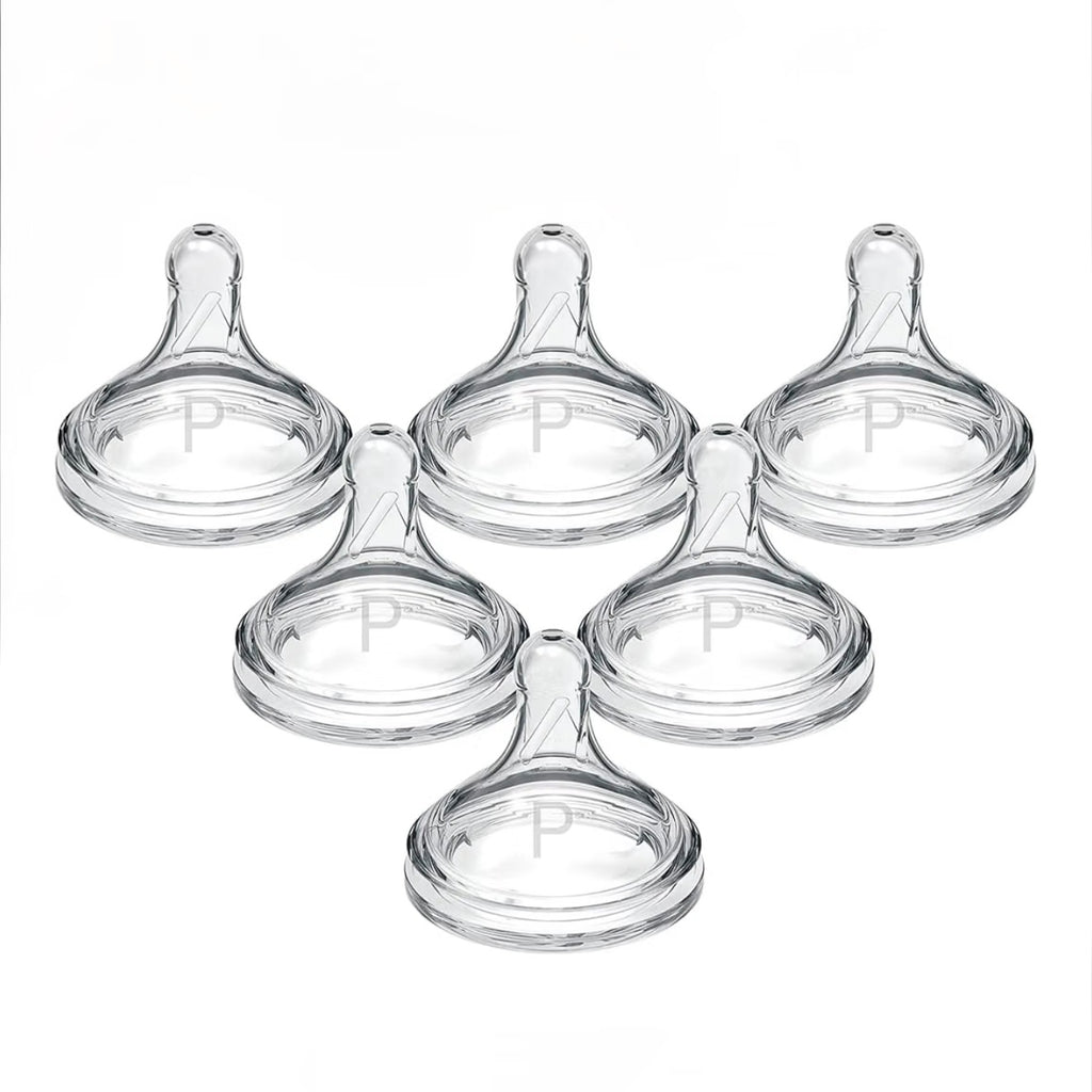 Dr. Brown’s Paquete de 6 Tetinas Natural Flow Cuello Ancho de Flujo Prematuro, 0m+