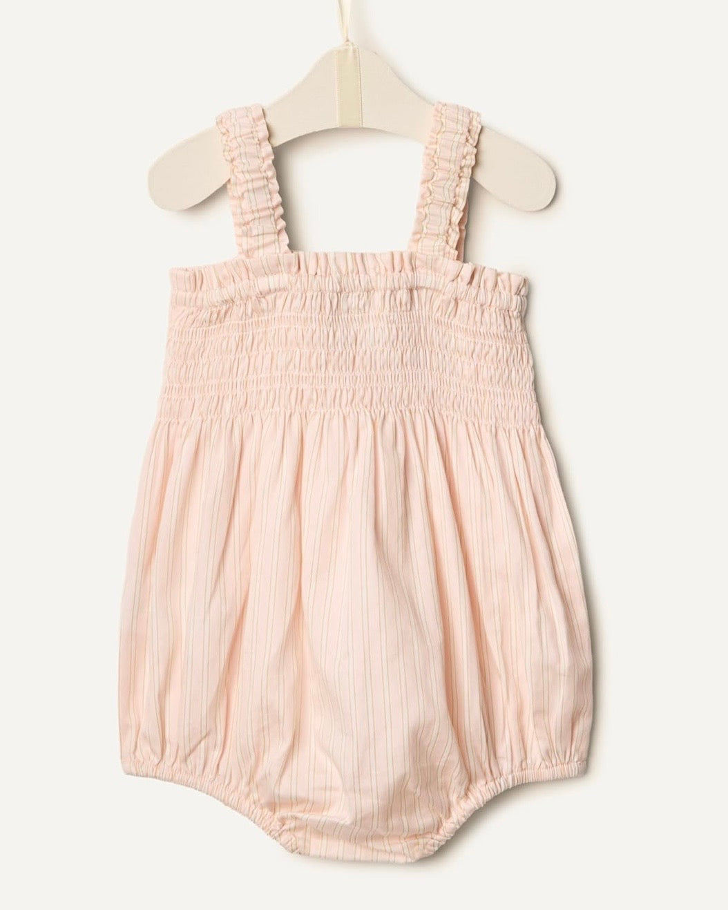 Mameluco sin mangas de rayas melocotón bebé niña