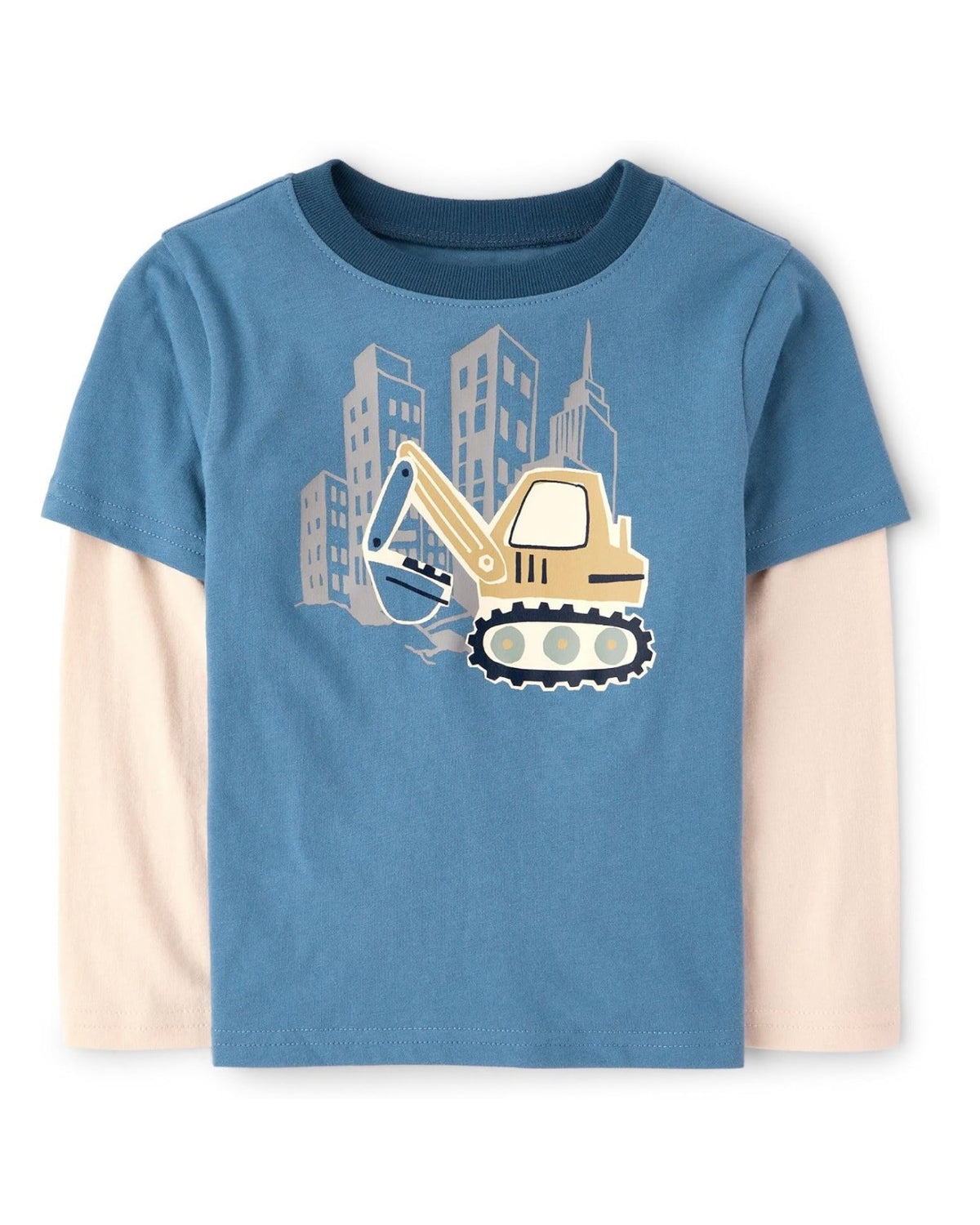 Camiseta Manga Larga Estampada de Capas