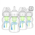 Dr. Brown’s 4 Biberones Cuello Ancho Anti-Colic Options 5 onzas, Tetina de Flujo Lento Nivel 1, 0m+