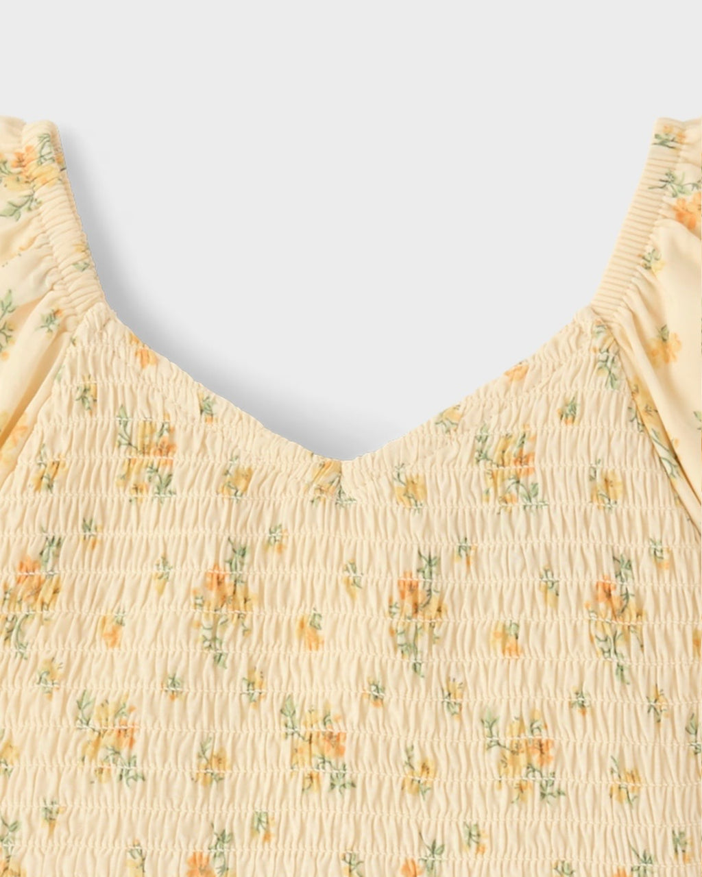 Vestido Flutter Floral - Amarillo