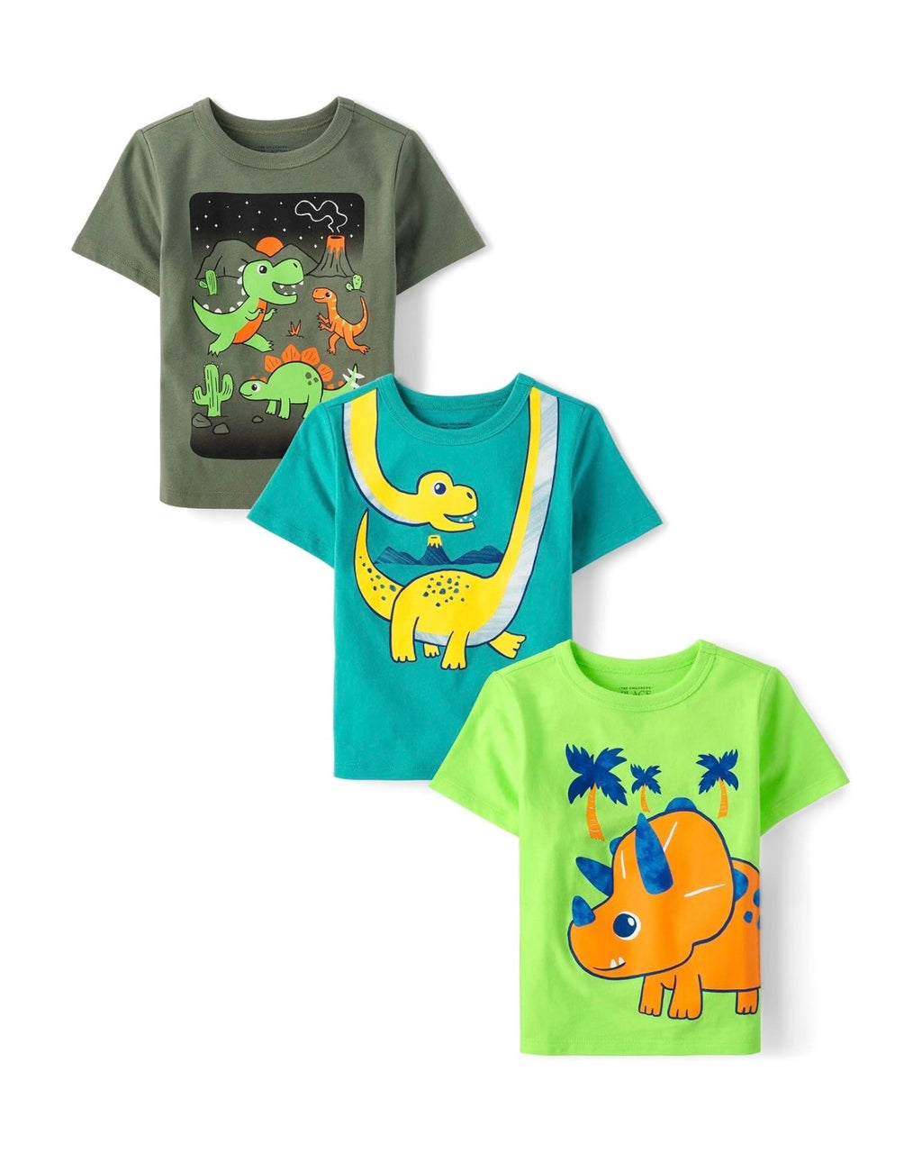 Pack de 3 Camisetas con Estampado de Dinosaurios