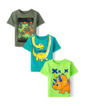 Pack de 3 Camisetas con Estampado de Dinosaurios