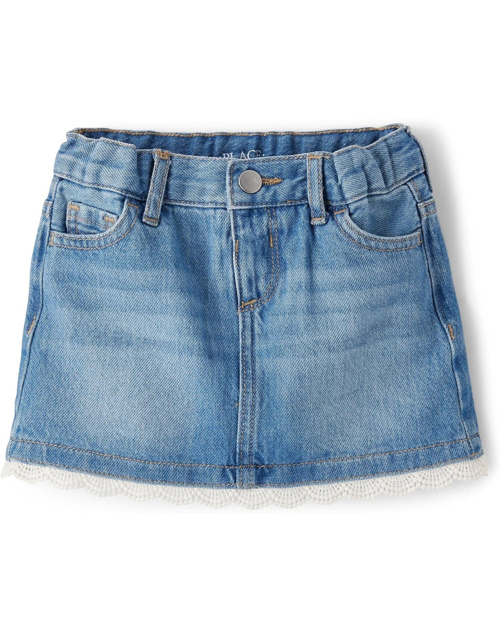 Falda de Mezclilla en V-Yoke Ajustable - Azul