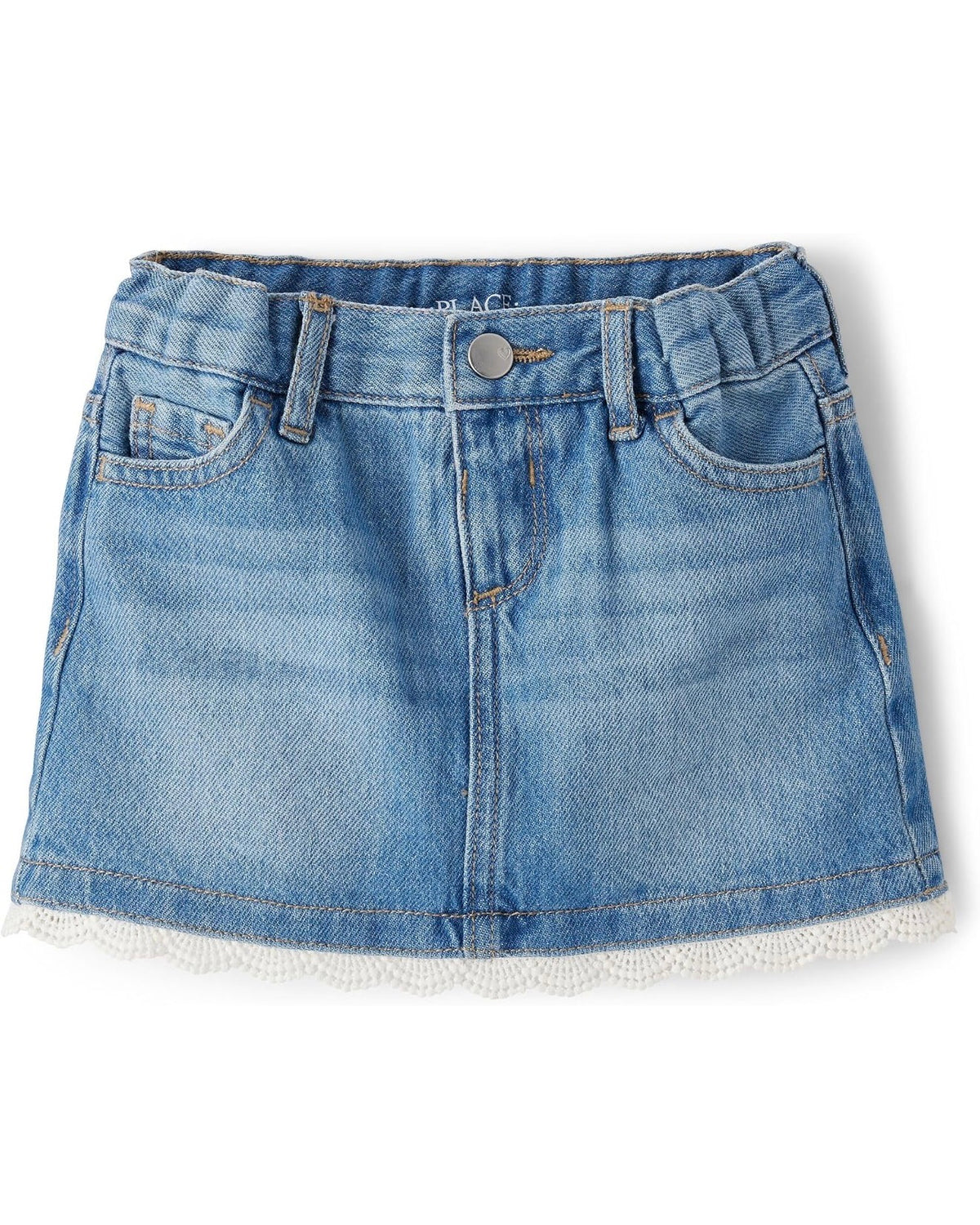 Falda de Mezclilla en V-Yoke Ajustable - Azul