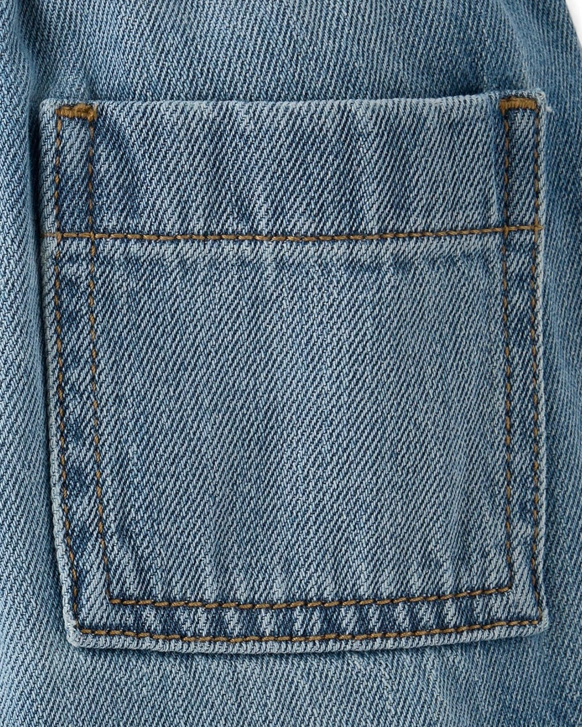 Jeans Vaqueros Holgados Cargo Resortado - Azul