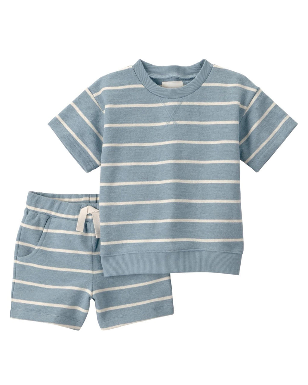 Conjunto Blanco/Azul Camiseta + Short Bebé Niño