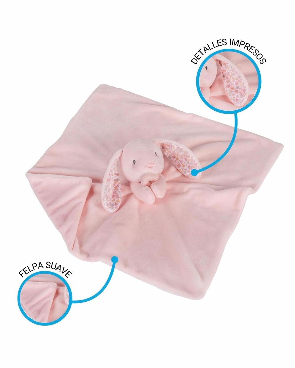 Peluche de Apego de Conejo Rosa