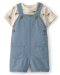 Conjunto Azul/Beige Overall + Camiseta Bebé Niño