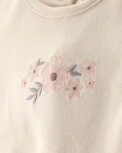 Conjunto Marrón Floral Blusa + Cubre Pañal + Bodie Bebé Niña