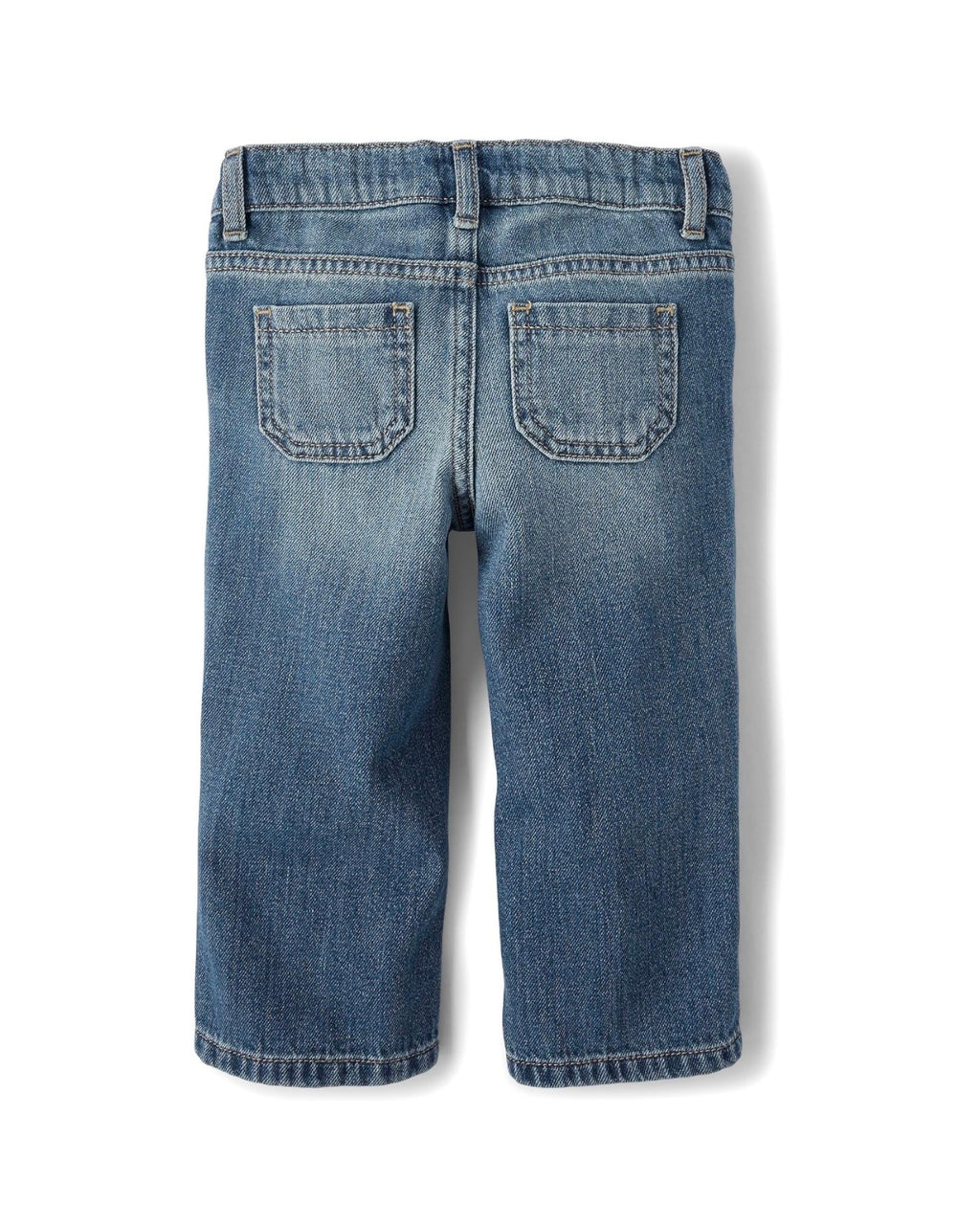 Jeans Vaqueros de Pierna Ancha con Bolsillos de Parche - Azul