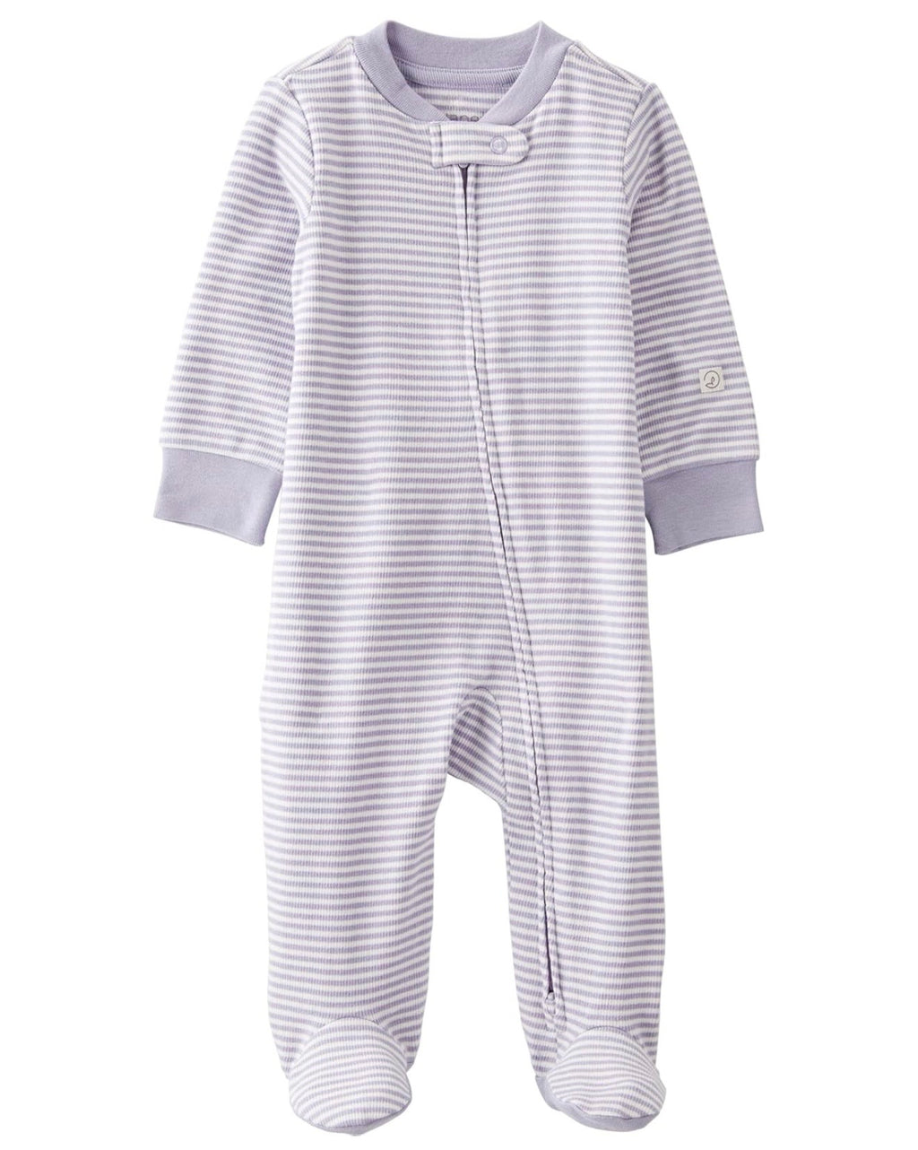 Pijama Suave con Estampado de Rayas Lila Bebé Niña