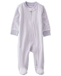 Pijama Suave con Estampado de Rayas Lila Bebé Niña