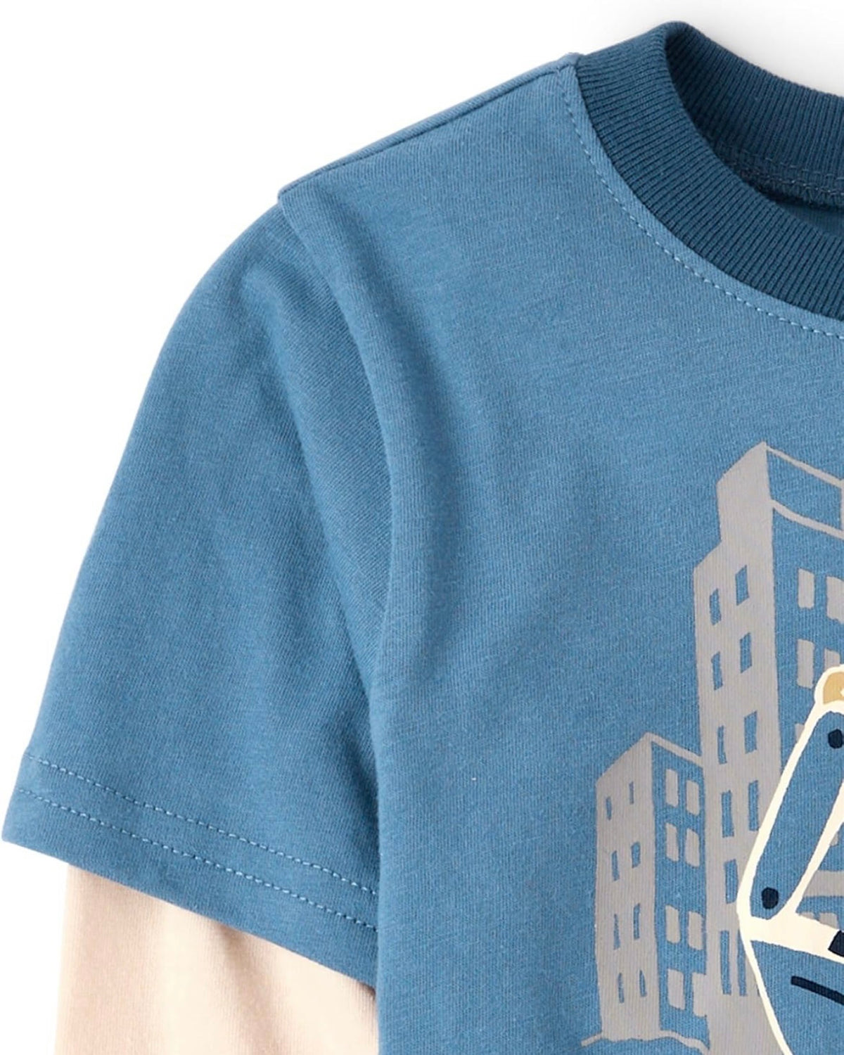 Camiseta Manga Larga Estampada de Capas