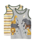 Pack de 2 Camisetas sin Mangas con Estampado de Safari