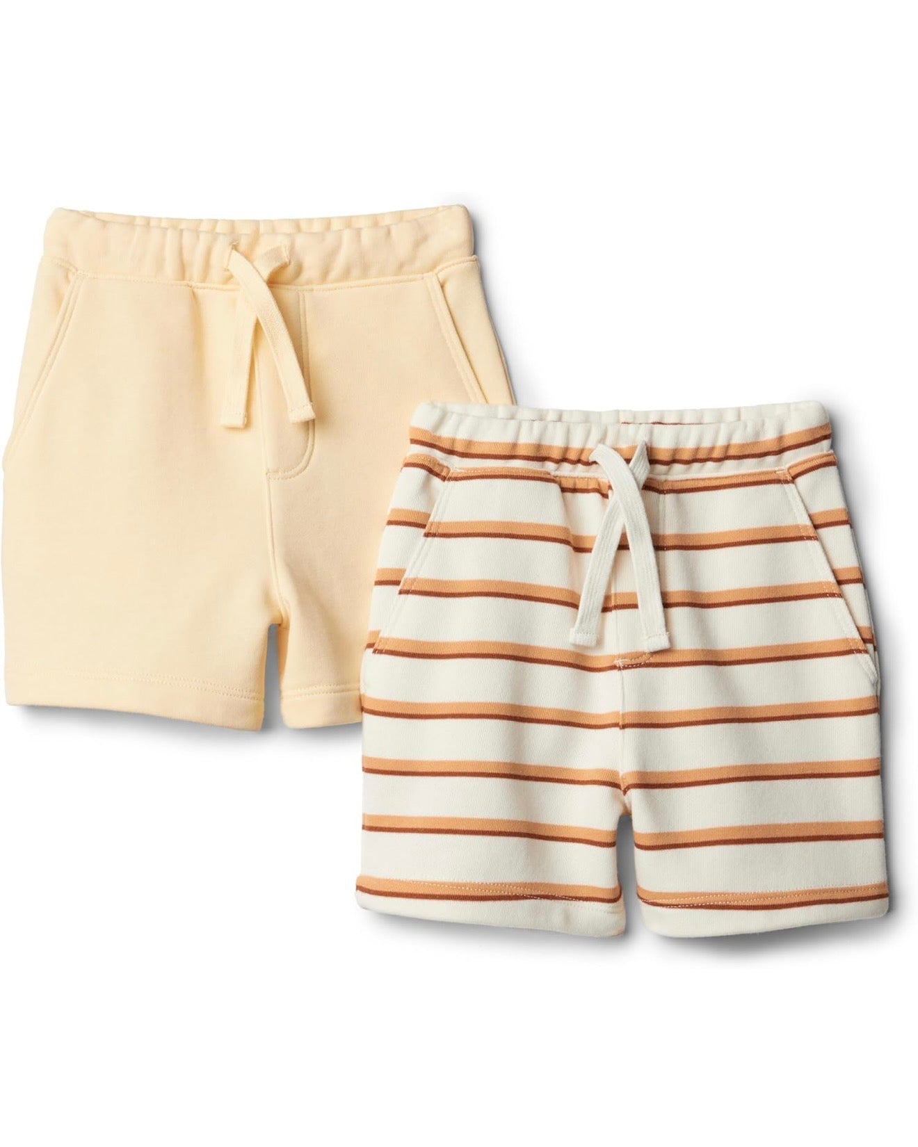 Pack x2 Shorts Amarillo/Rayas Bebé Unisex