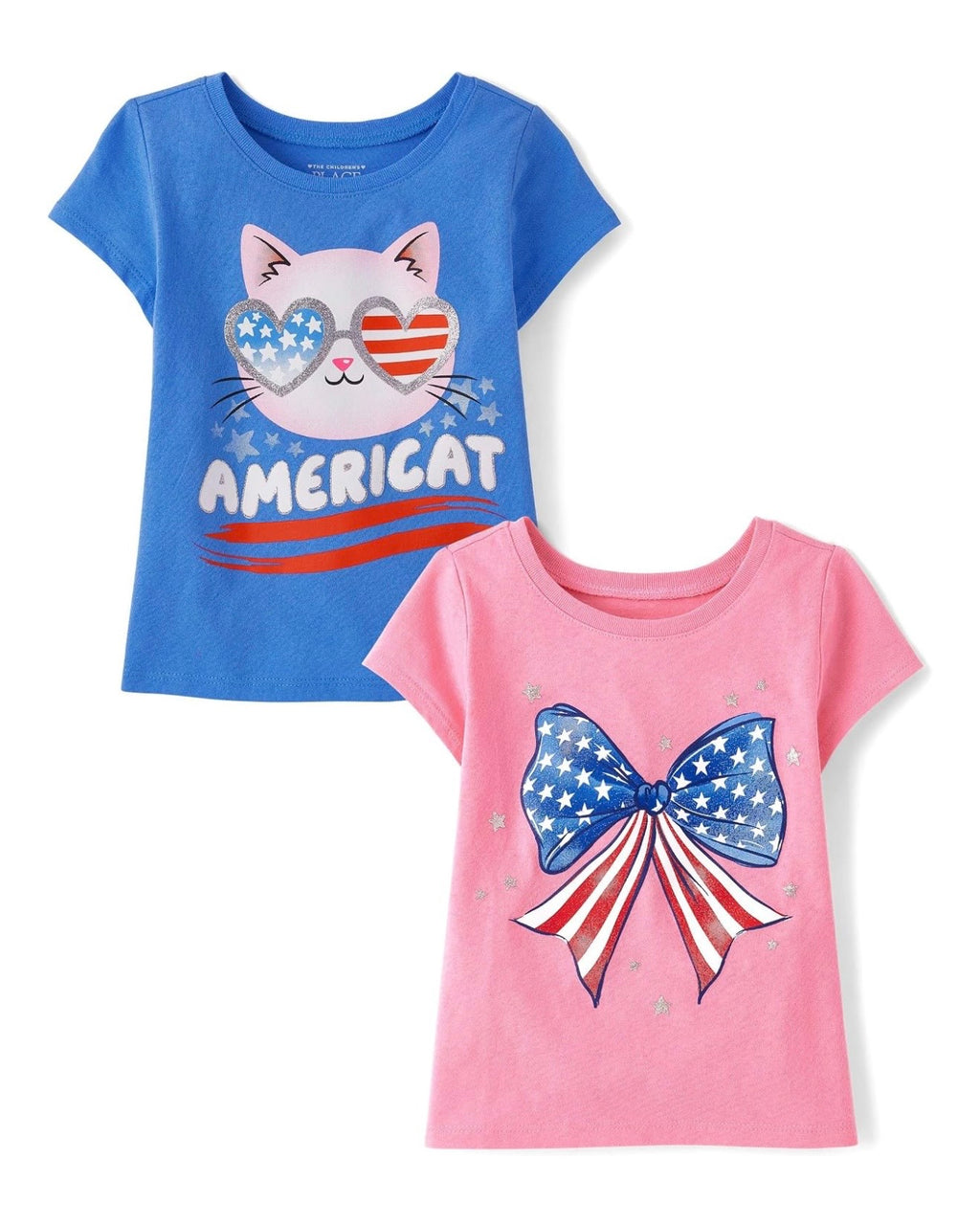 Pack de 2 Camisetas Manga Corta Estampado American Cat/Lazo Estadounidense