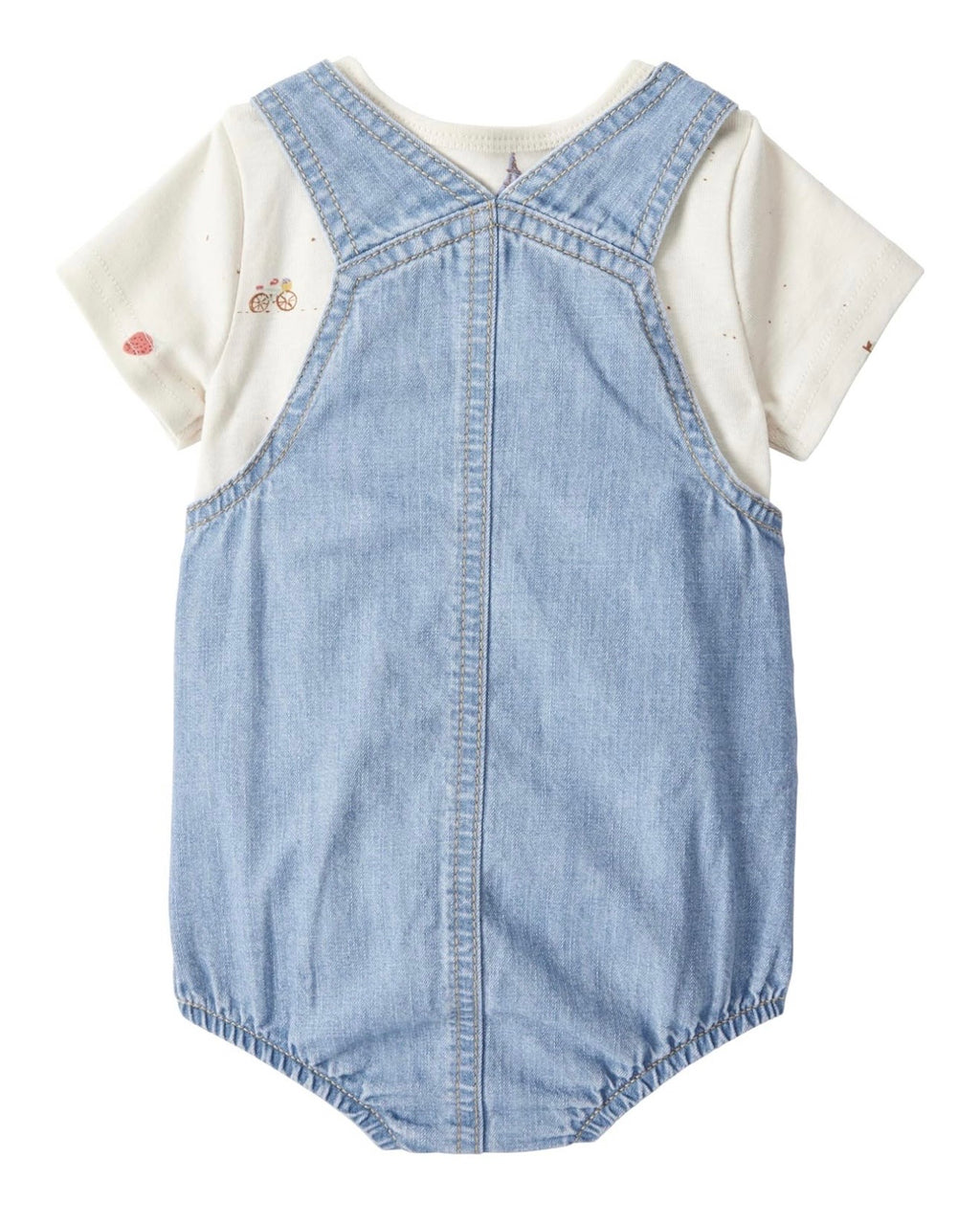 Conjunto Azul Chambray Camiseta + Bodie Bebé Niña