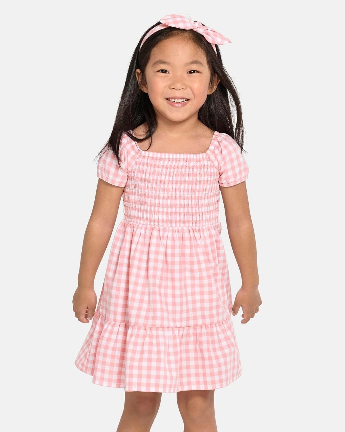 Vestido de Popelina a Cuadros Rosa