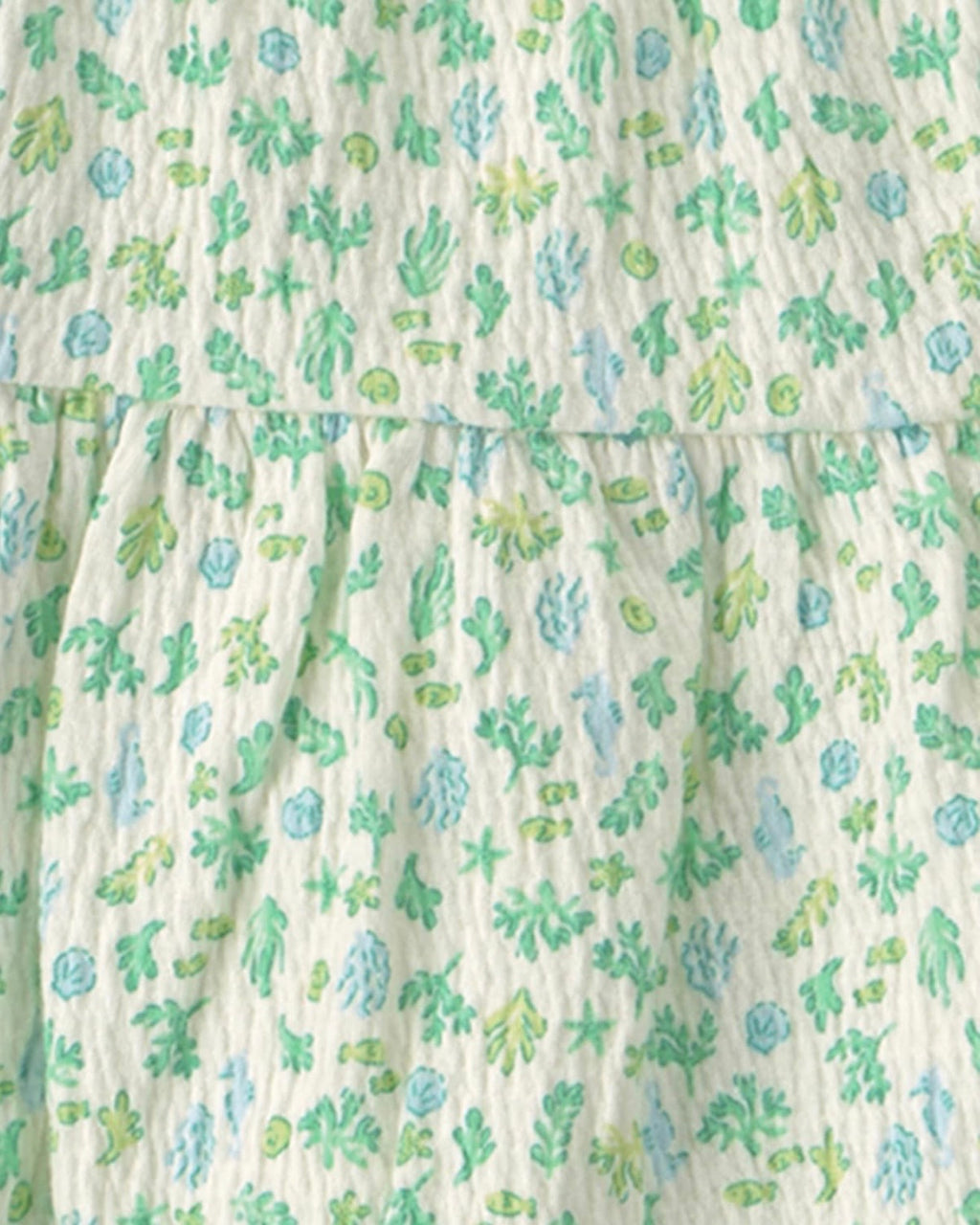 Conjunto Conchas Verdes Blusa + Short + Bodie Bebé Niña