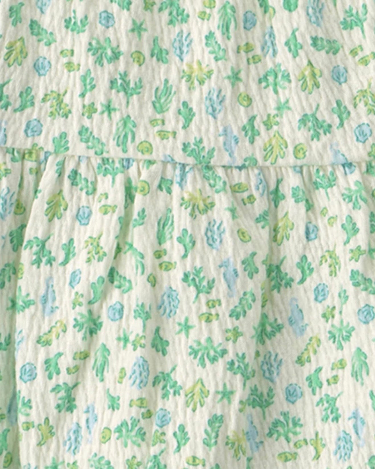 Conjunto Conchas Verdes Blusa + Short + Bodie Bebé Niña
