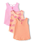 Pack de 3 Camisetas sin Mangas con Estampado de Palmera