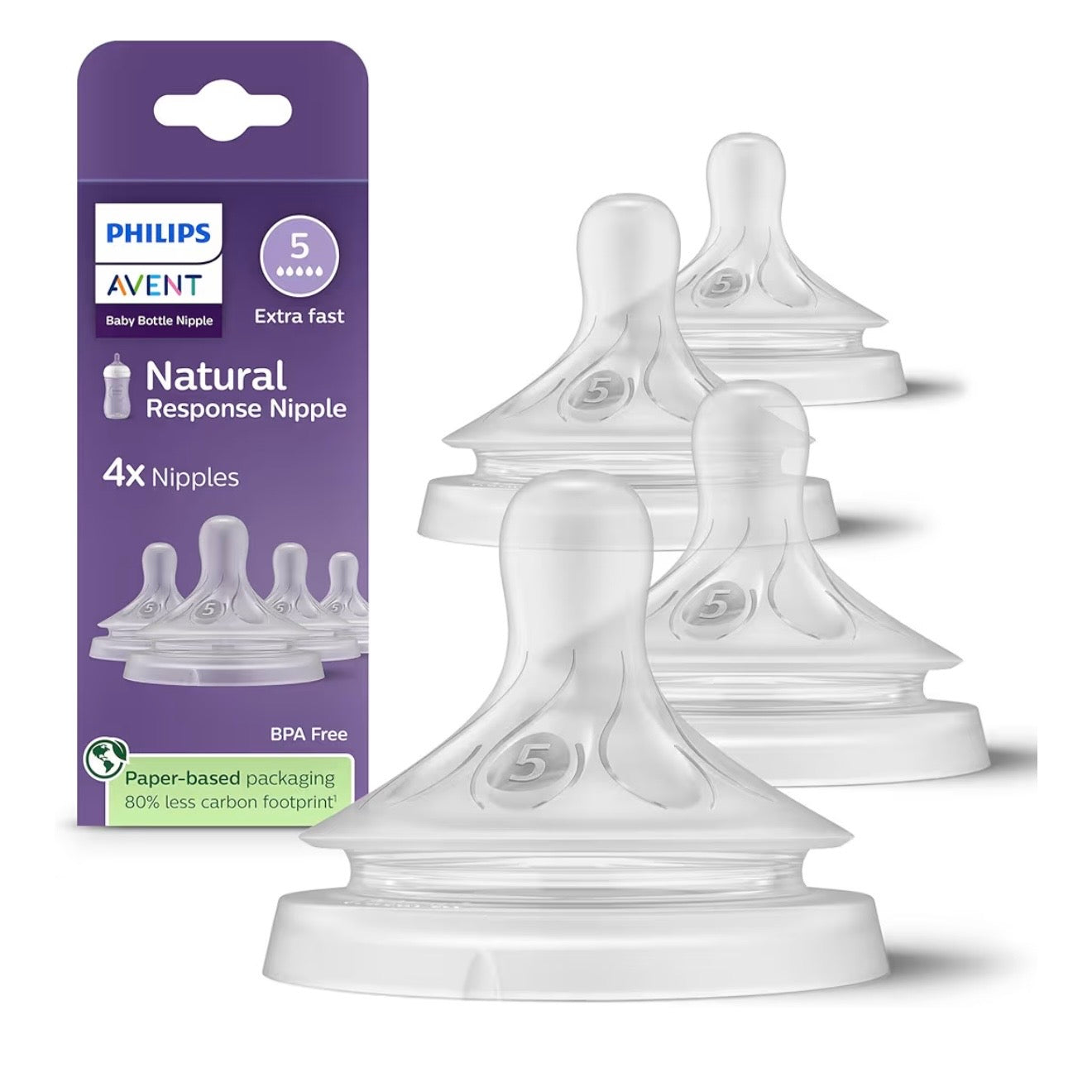Philips Avent Pack x4 Tetinas de Flujo Extra-Rápido 5