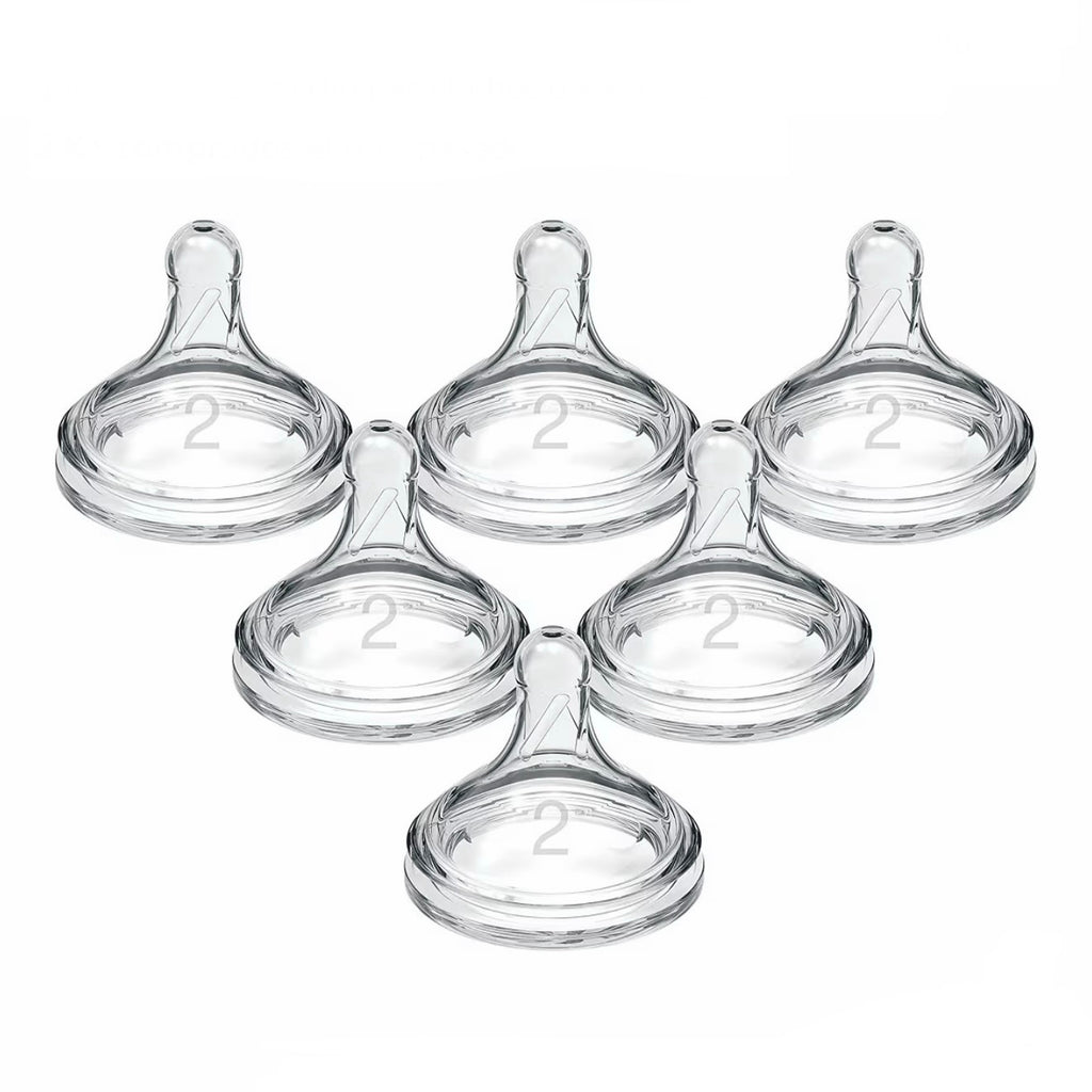 Dr. Brown’s Paquete de 6 Tetinas Natural Flow Cuello Ancho de Flujo Nivel 2, 3m+