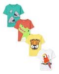 Pack de 3 Camisetas con Estampado de Animales Multicolor