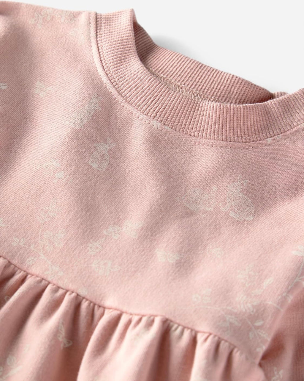 Vestido Manga Larga de Conejos Rosas Bebé Niña