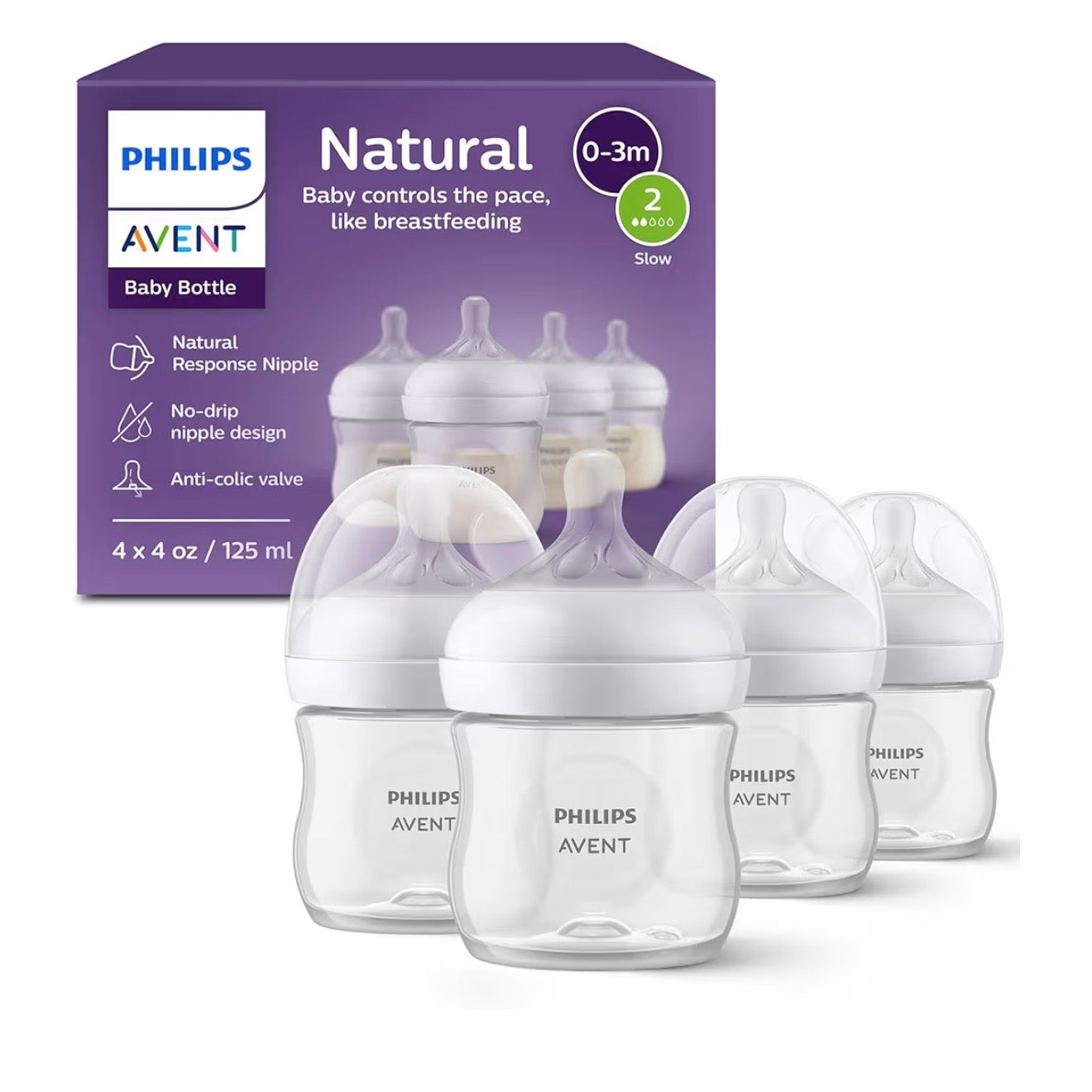 Philips Avent 4 Biberones 4oz Transparente