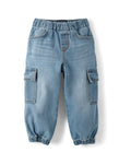 Jeans Vaqueros Holgados Cargo Resortado - Azul