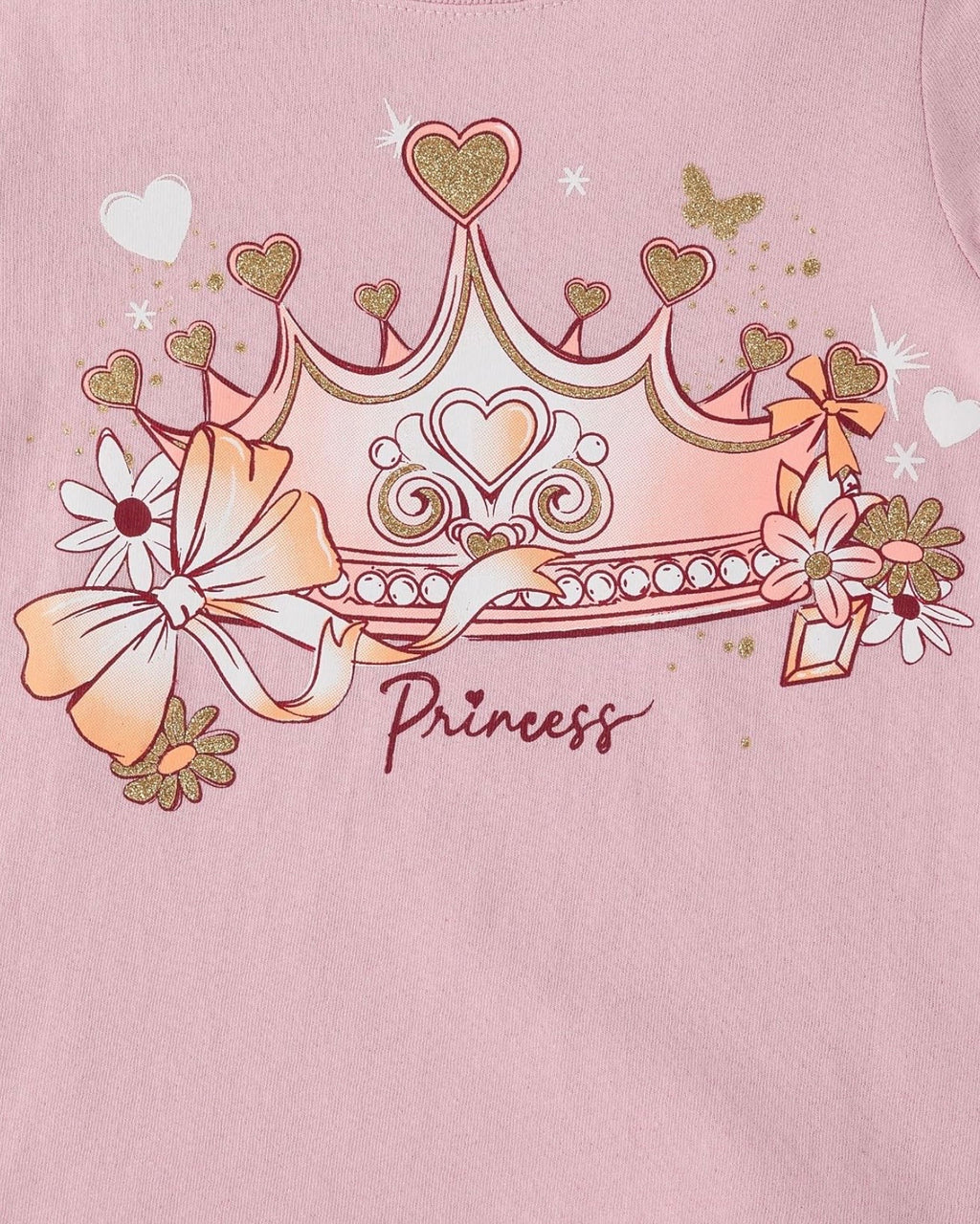 Pack de 3 Camisetas Manga Larga Estampado Alphabet/Hadas/Corona