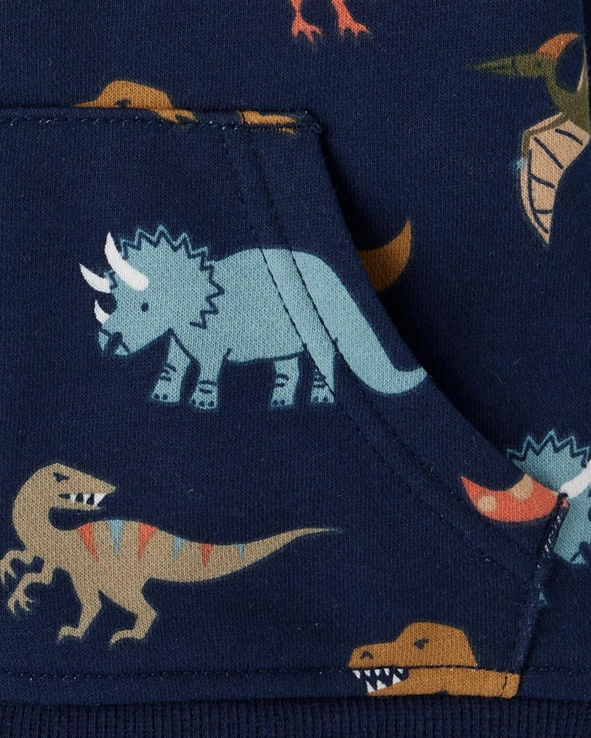 Chaqueta con Capucha y Cremallera de Felpa Premium con Forro de Sherpa Estampada