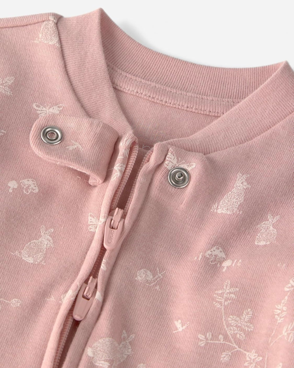 Pijama Suave con Estampado de Conejitos Rosados Bebé Niña