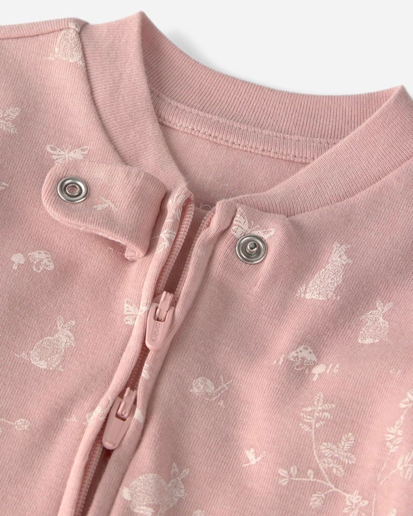 Pijama Suave con Estampado de Conejitos Rosados Bebé Niña