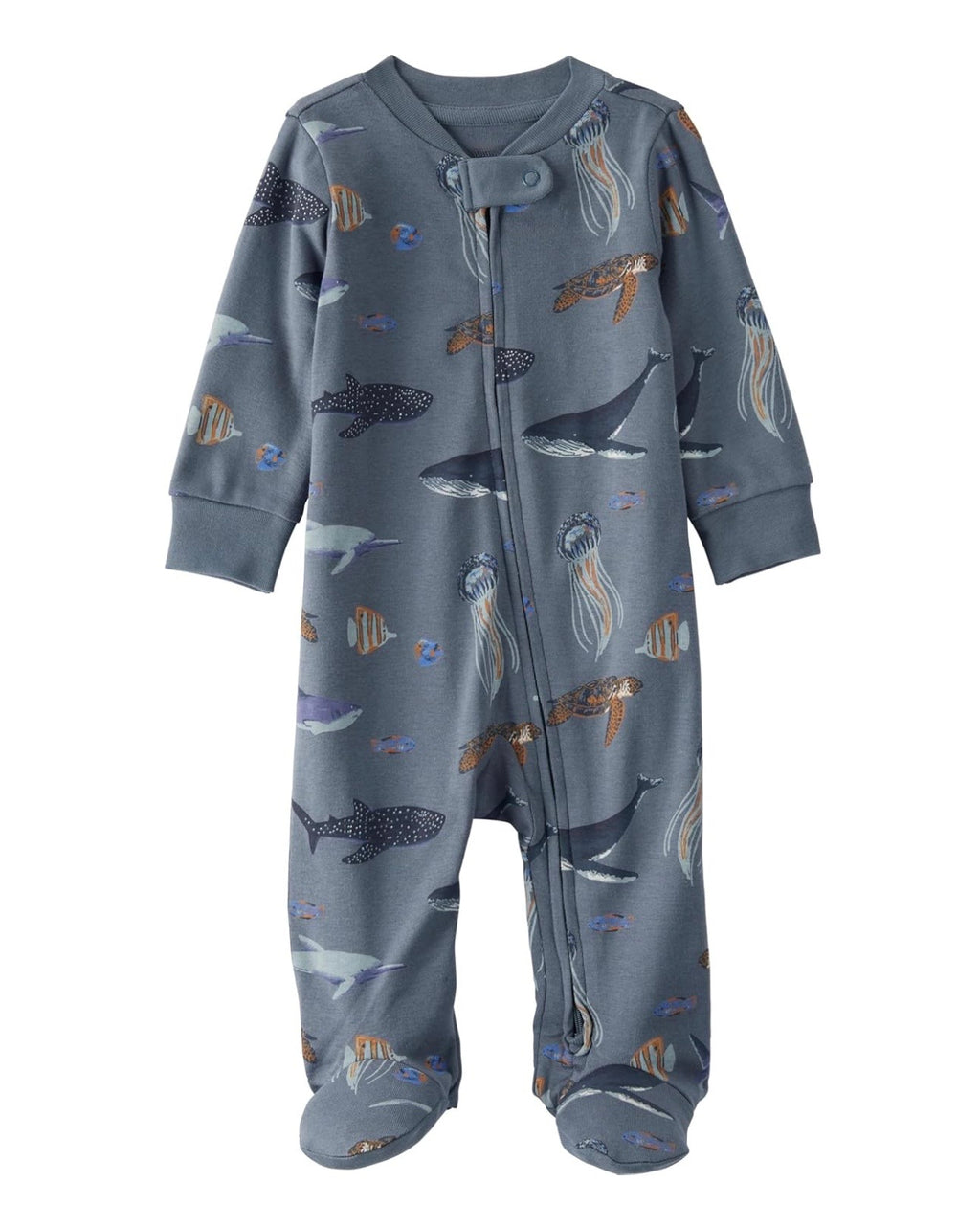Pijama Suave con Estampado de Mar Azul Profundo Bebé Niño