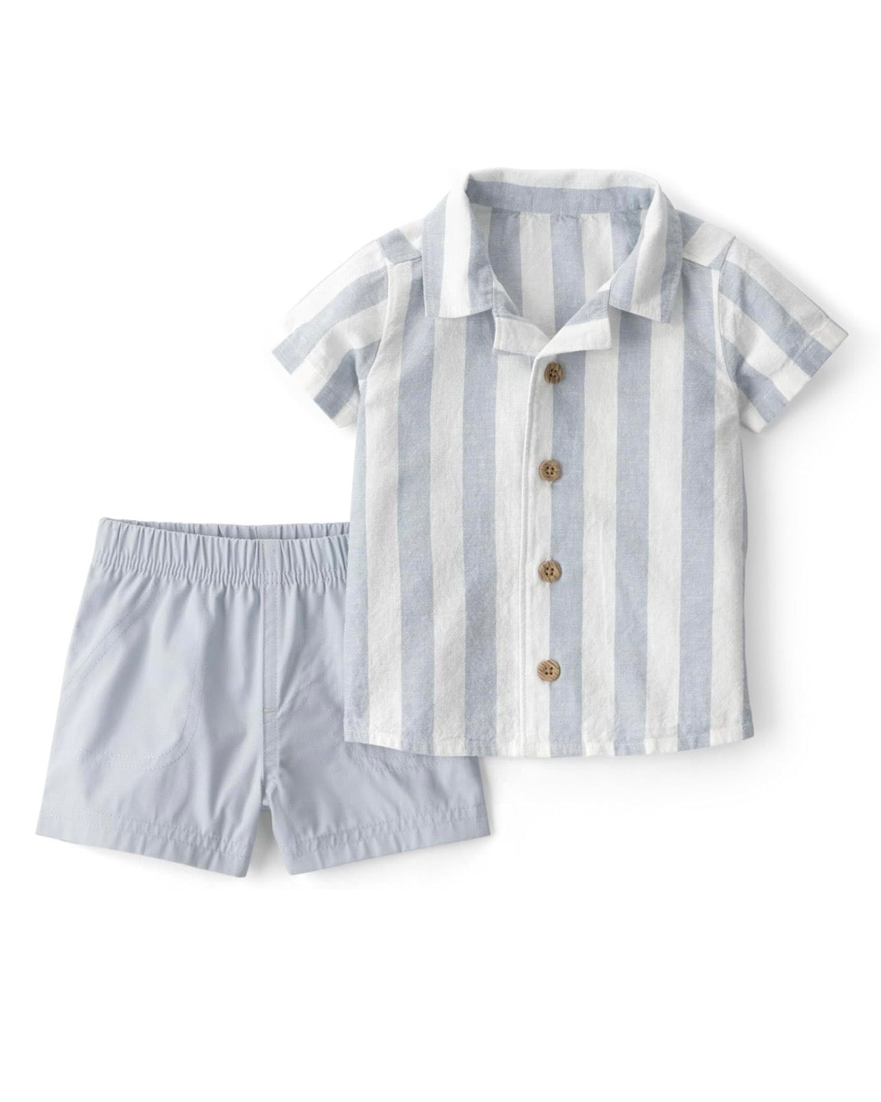 Conjunto de 2 piezas camisa manga corta + short bebé niño