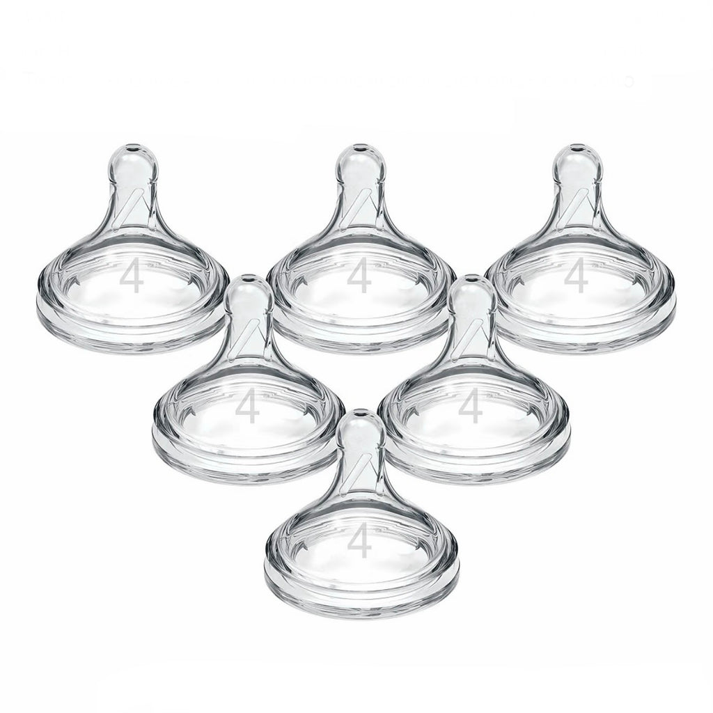 Dr. Brown’s Paquete de 6 Tetinas Natural Flow Cuello Ancho de Flujo Nivel 4, 9m+