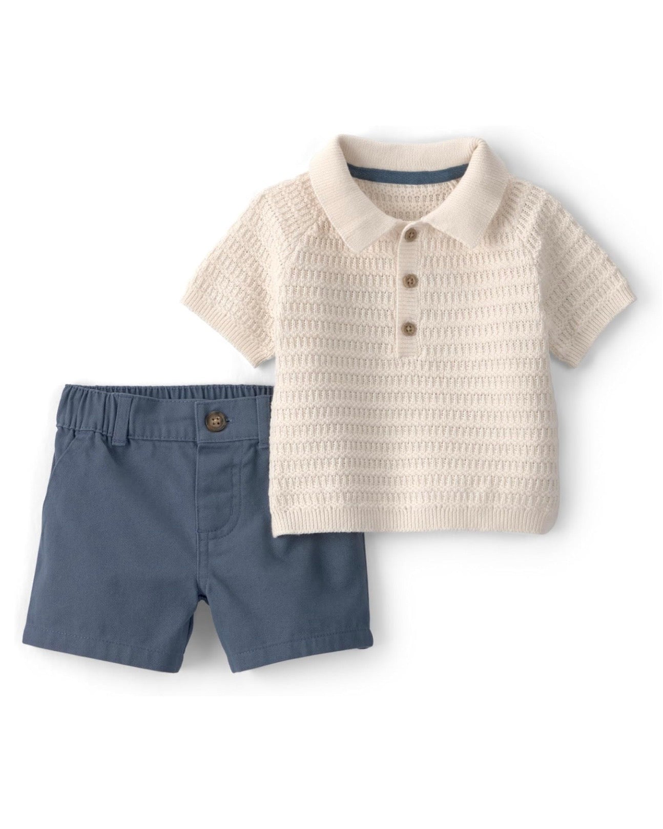 Conjunto de 2 piezas camiseta polo + short bebé niño