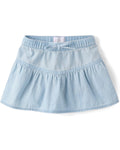 Falda Short de Chambray - Azul